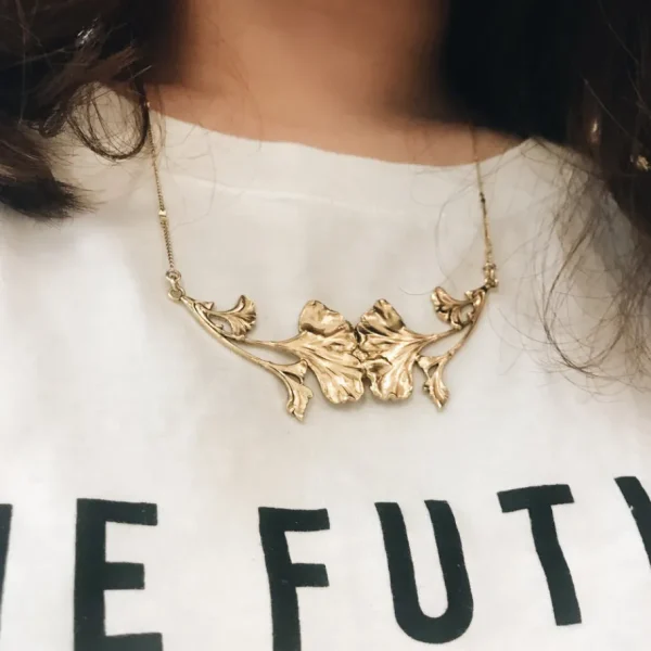 Lotta Djossou Collier Double Ginkgo Doré Outlet