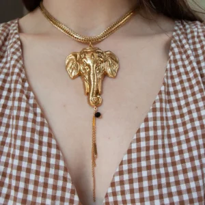 Lotta Djossou Collier Elephant Doré Outlet