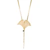 Lotta Djossou Collier Feuille de Ginkgo Doré Fashion