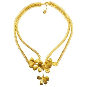 Lotta Djossou Collier fleurs Flora doré Best