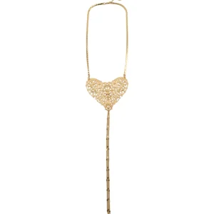 Lotta Djossou Collier Grand Filigrane Cœur Doré Hot