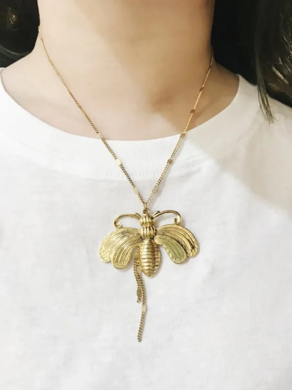 Lotta Djossou Collier l'Envol du Papillon Doré Discount