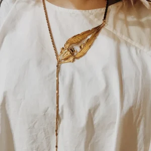 Lotta Djossou Collier Long Scarabée Doré New
