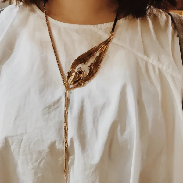 Lotta Djossou Collier Long Scarabée Doré New
