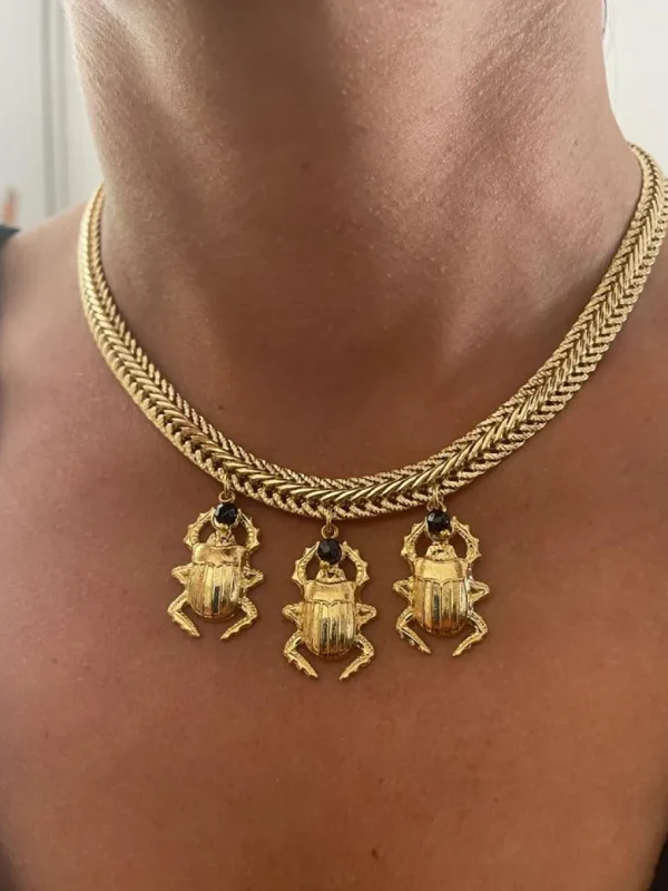 Lotta Djossou Collier Mini Scarabee doré Online