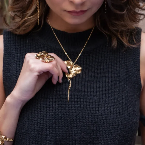 Lotta Djossou Collier Pensée Doré Outlet