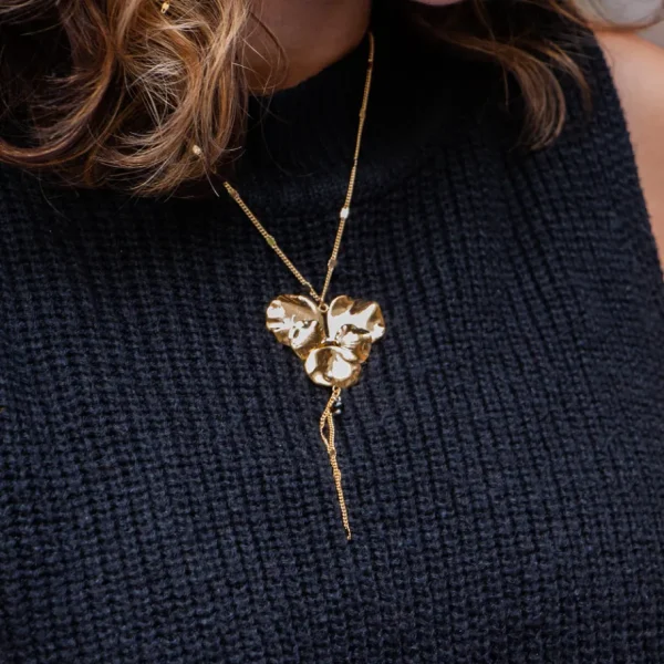 Lotta Djossou Collier Pensée Doré Outlet