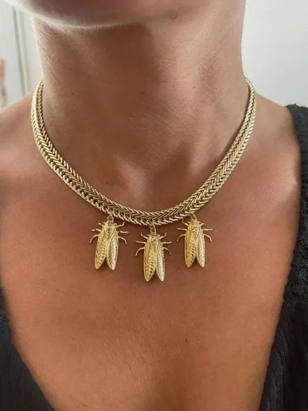 Lotta Djossou Collier Petite Cigale Cigale doré Outlet