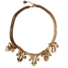Lotta Djossou Collier Plastron Feuilles de Figuier Doré Online