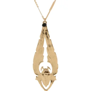 Lotta Djossou Collier Sautoir Long Scarabée Doré Discount