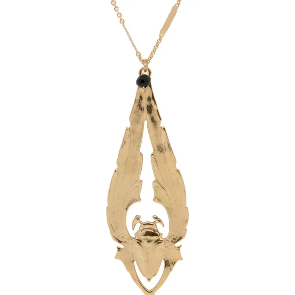 Lotta Djossou Collier Sautoir Long Scarabée Doré Discount
