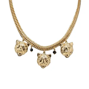 Lotta Djossou Collier Trois Tigres Doré Hot