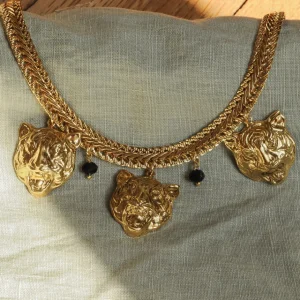 Lotta Djossou Collier Trois Tigres Doré Hot