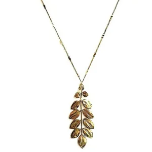 Lotta Djossou Sautoir Feuille d'Acacia Doré Hot